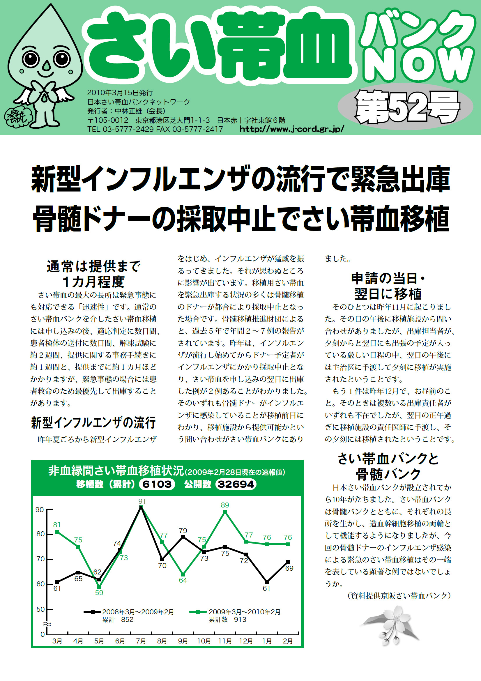 さい帯血バンクNOW！第52号のサムネイル