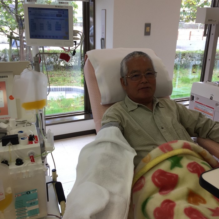 出川さん、最後は血小板献血にご協力いただきました。