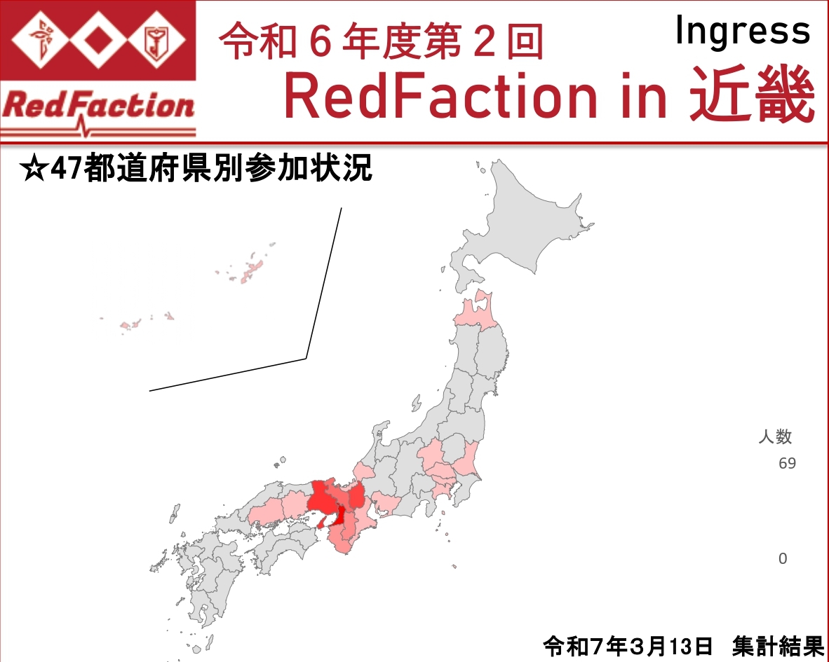 令和６年度第２回Redfaction都道府県別参加状況（第２週）