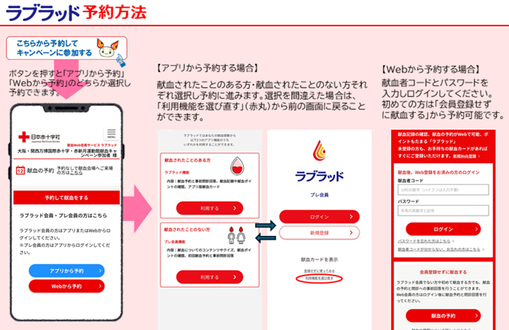 ラブラッド予約方法の画像