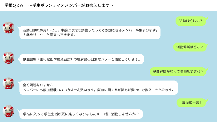 学推Q&A～学生ボランティアメンバーがお答えします～