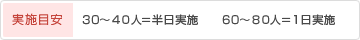 実施目安：30～40人＝半日実施　60～80人＝1日実施