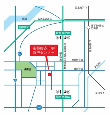 京都府赤十字血液センターの地図