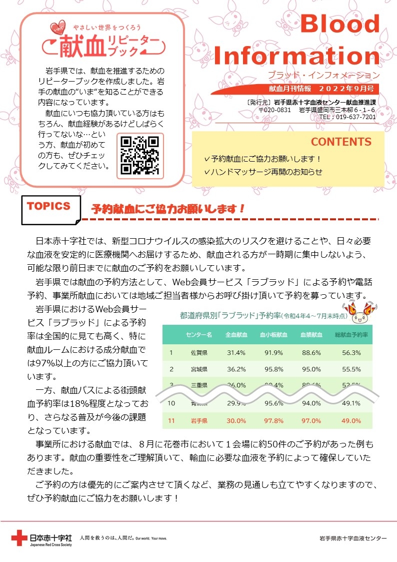 Blood Information2022年9月号のサムネイル