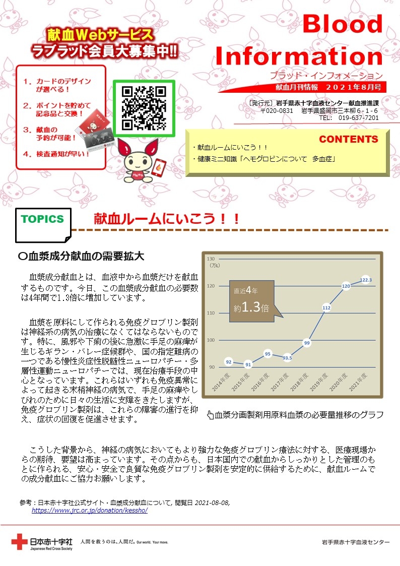 Blood Information 2021年8月号のサムネイル