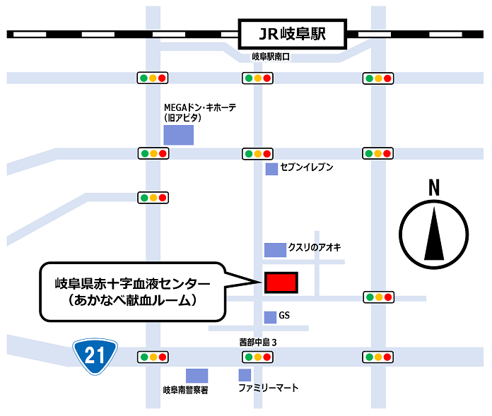 あかなべ献血ルーム地図